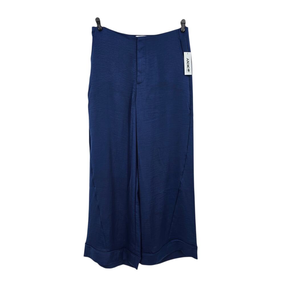 NWT DKNY Cadet Blue Wide Leg High Rise Trouser Pants With Pockets Size 14